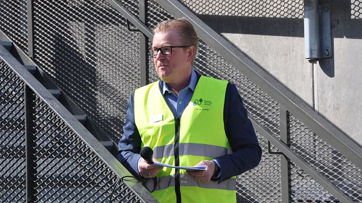 Nacka vatten och avfalls VD, Mats Rostö hälsar välkommen till Nackas första kretsloppscentral