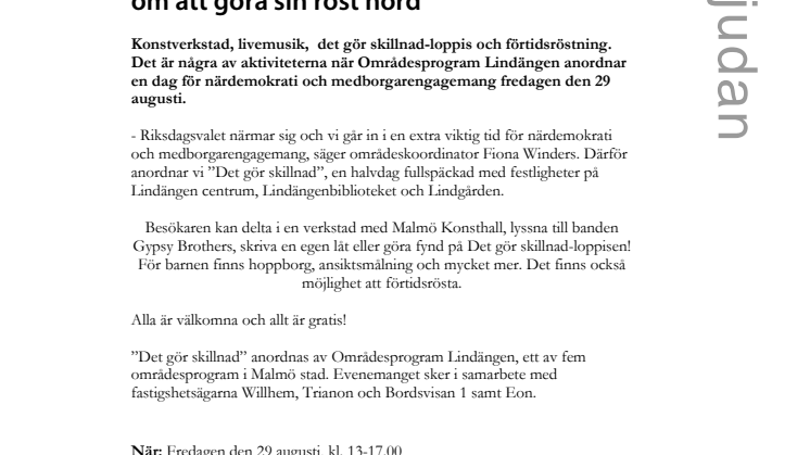 Det gör skillnad - en dag på Lindängen om att göra sin röst hörd