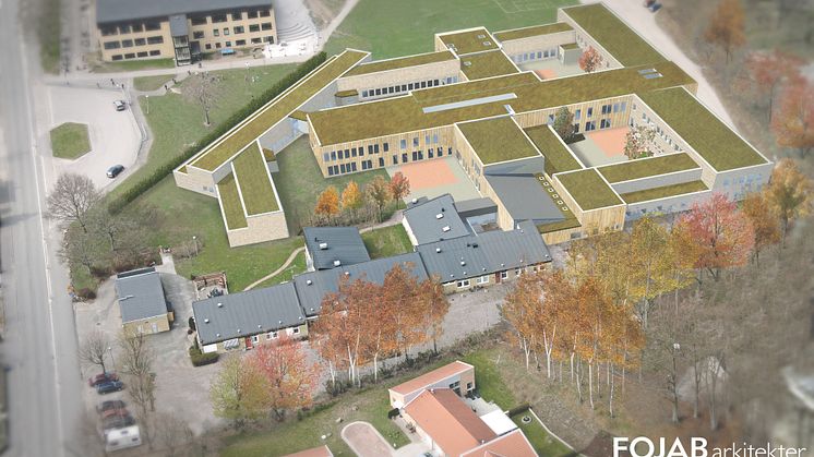 Skiss på planerad utformning av SiS nya ungdomshem i Hässleholm. 
