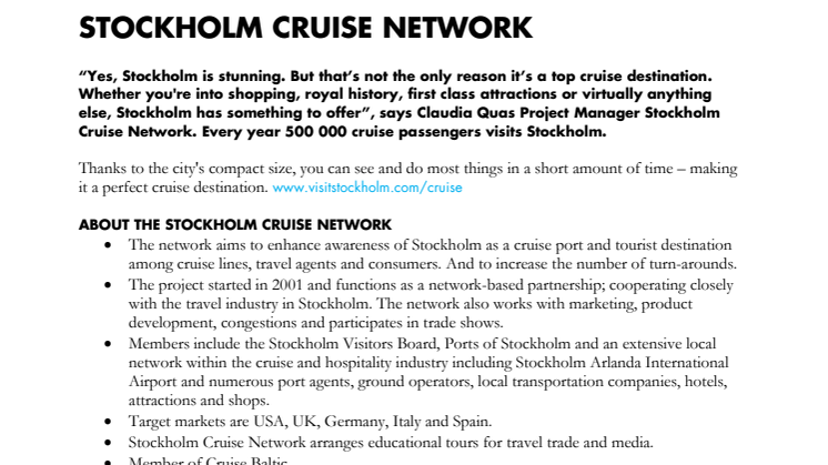 Stockholm Cruise Network