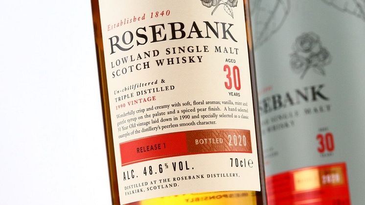I dag släpps 24 flaskor Rosebank 1990 30 Year Old Release #1