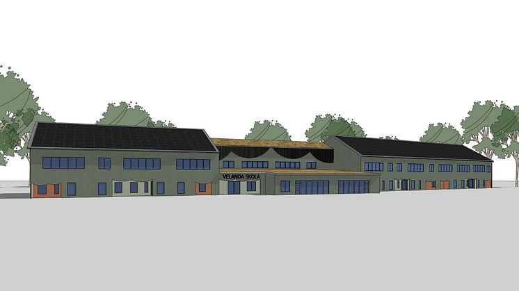 Velandaskolan 3D visionsbild av Contekton Arkitektbyrå.