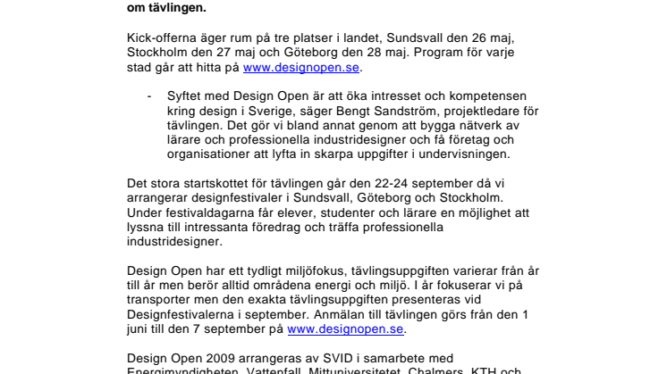 Design Open – designtävlingen som ger inspiration, spänning och kunskap!