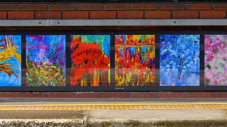 Platform paintings by Gaye Daniels and Helen Lack