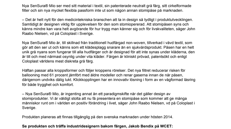 Coloplast lanserar ny banbrytande stomipåse  – ”ett paradigmskifte i design av stomiprodukter”