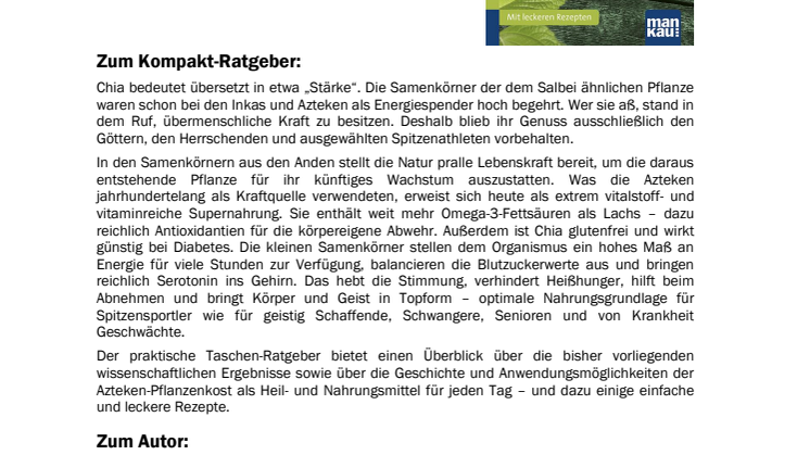 Waschzettel Günter Harnisch Kompaktratgeber Chia