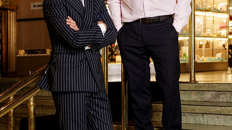 Frederik Andersen, ägare av A.W Bauer & Co och NK Skrädderi och Michael Bergman, VD på Broken Bird Bootmakers och NK Skomakeri. 