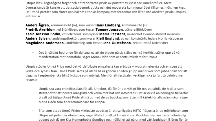 Umeås manliga kommunalråd i kyss mot homofobi