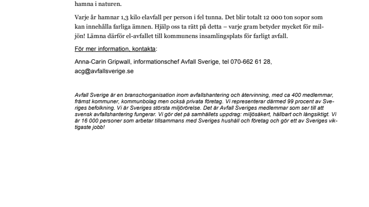 Lämna julens sopor där de hör hemma