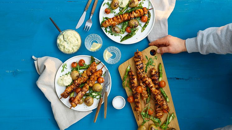 Lönneberga_Grill_KycklingspettBBQ_ grillad_sallad_Nyhet_Kycklingspett_BBQ_2024