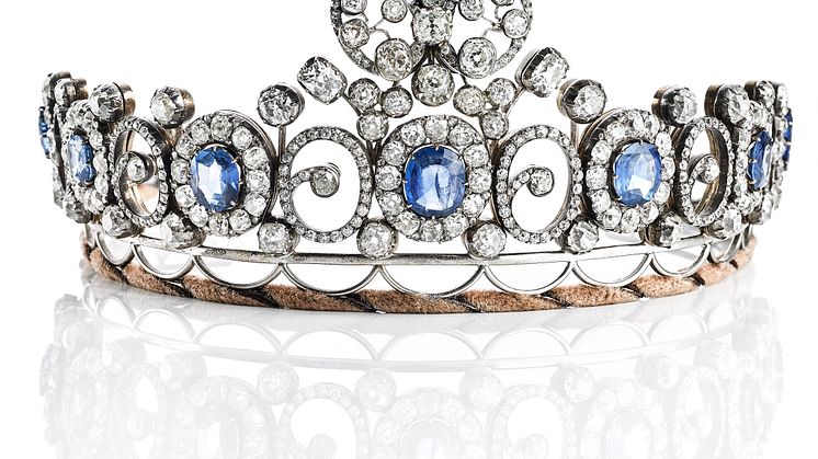 "The Russian Sapphire Tiara". Sold for: DKK 2 million