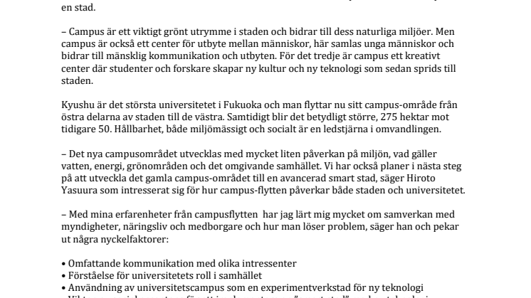 I Fukuoka är campus en motor i stadsutvecklingen