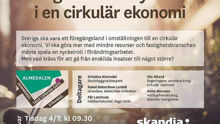Almedalen: Fastigheternas nyckelroll i en cirkulär ekonomi