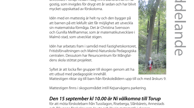 Invigning av Mattestigen i Torup