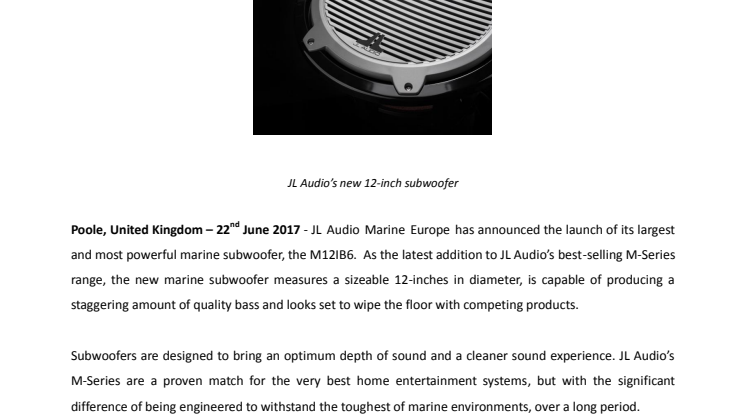 JL Audio Marine Europe - Marine Audio has a new ‘King of Bass’