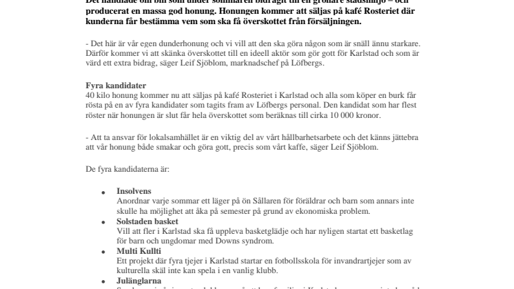 Löfbergs honung ger positiva bieffekter