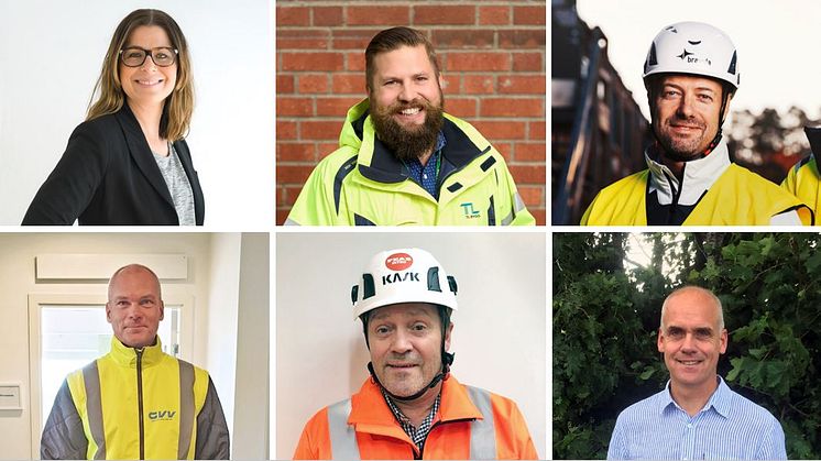Överst från vänster 1. Jeanette Rohdin Körössy, 2. Jonas Bölegård 3. Carl Tullstedt 4. Per Svensson 5. Sven Lindström och 6. Peter Svenningsson