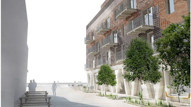 Oceanbryggan vy från öster mot havet