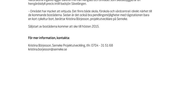 Serneke utvecklar bostadsområde i Alingsås