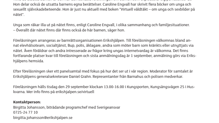 När bilder sprids på nätet - föreläsning om ungas utsatthet