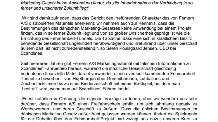 Dänisches See- und Handelsgericht weist Verfahren zum Verstoß gegen das dänische Marketing-Gesetz ab