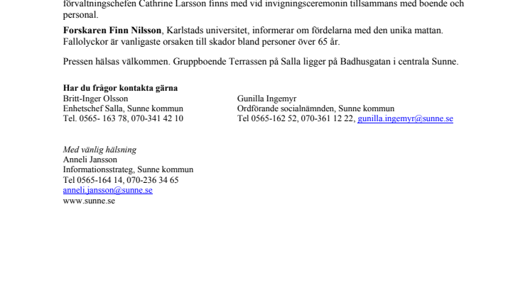 Nytt gruppboende invigs i Sunne