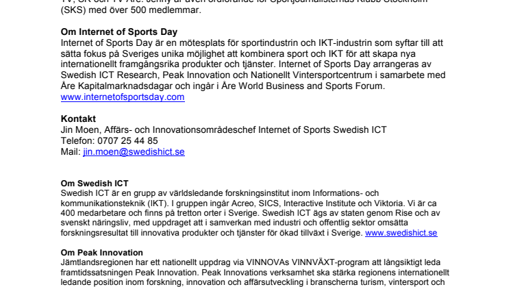 SVT Sports Jenny Modin till Internet of Sports Day 