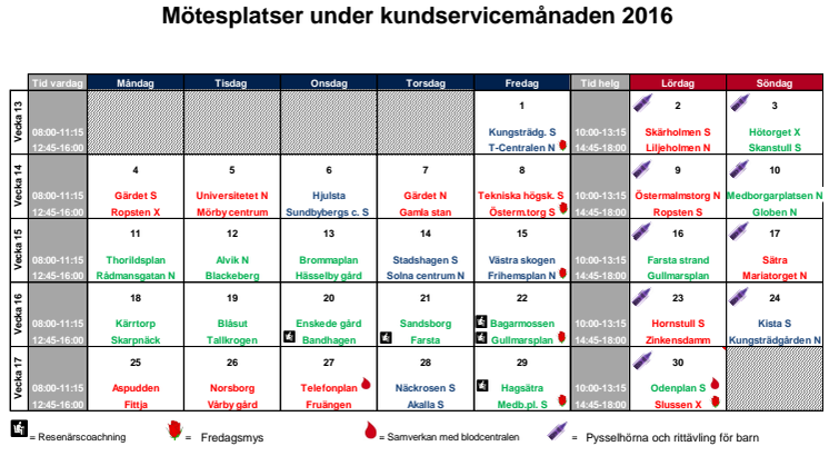 Schema mötesplatser
