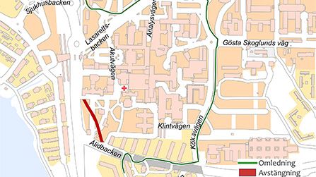 Gång- och cykeltrafik leds om inför byggandet av Hjältarnas hus