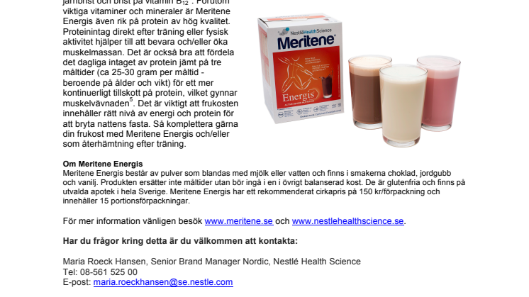 Vitamin- och proteinrik vinterboost med Meritene Energis