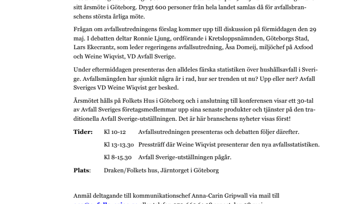 Dags för avfallsbranschens årliga möte