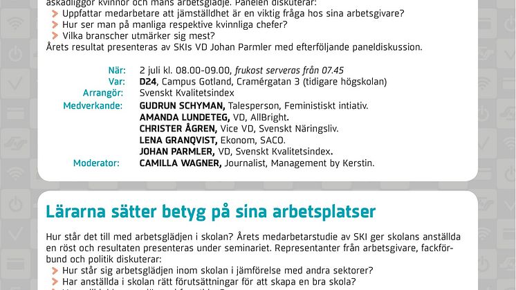Svenskt Kvalitetsindex - Almedalen 2014