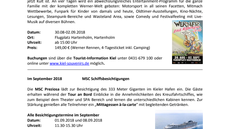 Termine im September in Kiel.Sailing.City