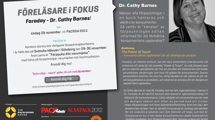 PACSEM 2011 - Föreläsare i fokus - Faraday, Dr Cathy Barnes