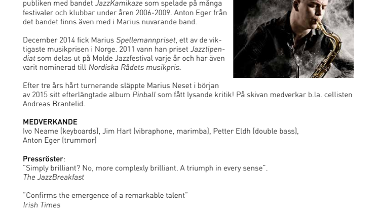 Energifylld jazz med prisad stjärnsaxofonist