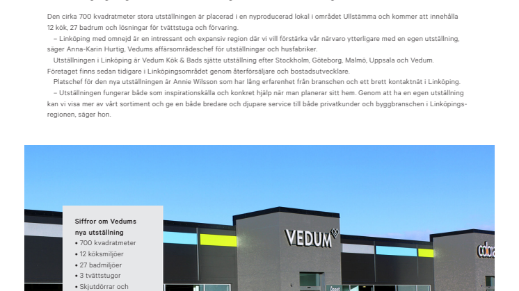 Vedum Kök & Bad öppnar utställning i Linköping
