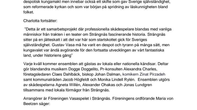 Gustav Vasa intar Strängnäs i Nya Vasaspelet!