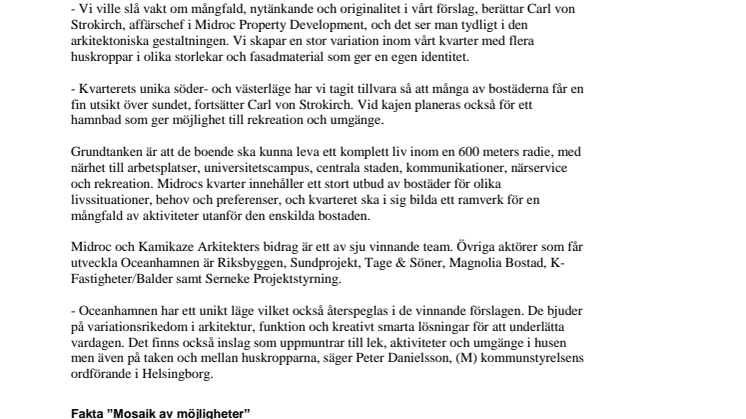 Midroc vinner markanvisning i Oceanhamnen, Helsingborg