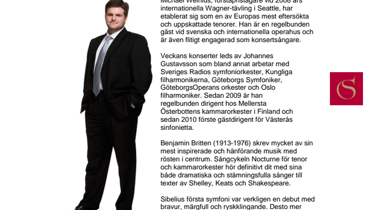 Världstenoren Michael Weinius firar Britten