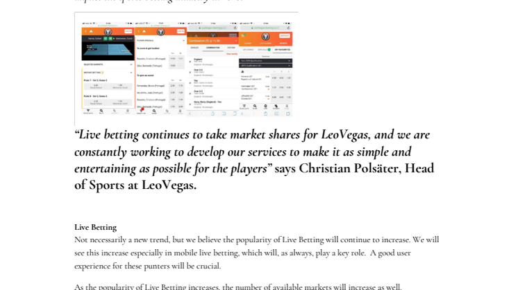 Top 5 Trends for 2020 in Sports Betting by LeoVegas