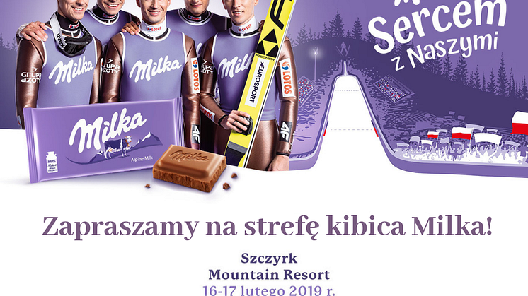 Strefa Kibica Milka na stoku w Szczyrku  – baw się z fioletową krową i bądź Sercem z Naszymi Skoczkami!