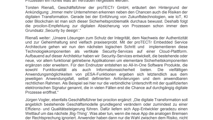 procilon kündigt innovativen Security-Baustein für die digitale Transformation an