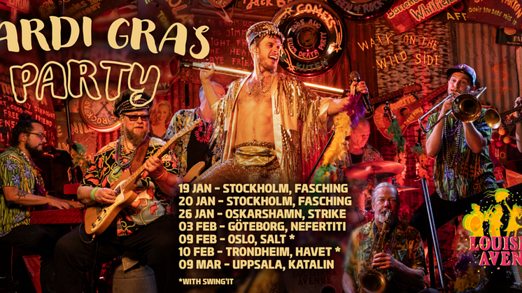  Mardi Gras Party Tour med Louisiana Avenue i vinter!