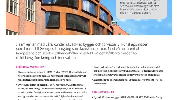Delårsrapport 1 januari - 30 juni 2015