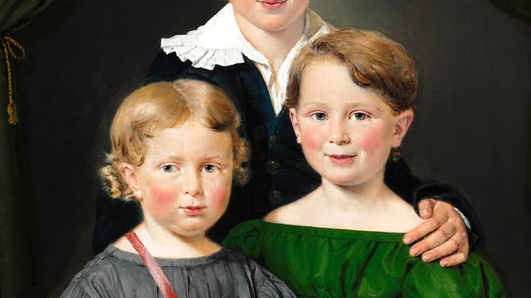 C.A. Jensen: Hans and Bolette Puggaard's three children. 1827. Signed. Oil on canvas. 82 x 64 cm. Estimate: DKK 400,000-600,000 / € 53,500-80,000.