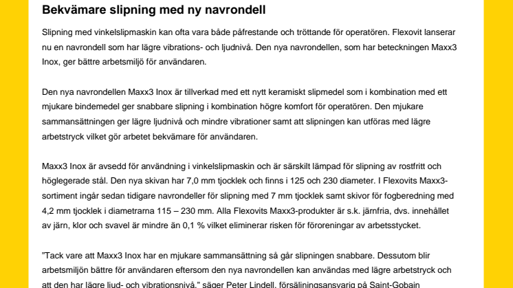 Bekvämare slipning med ny navrondell