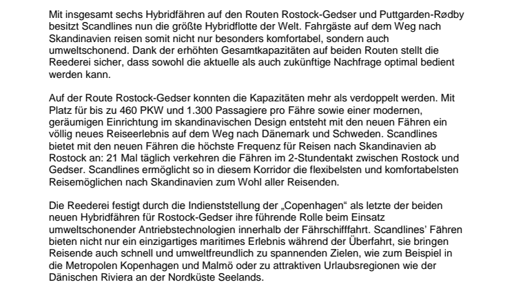 Grün auf ganzer Linie: mit Scandlines’ runderneuerter Hybridflotte ab nach Skandinavien 