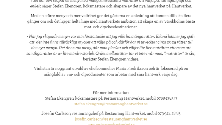 Nya (hand)tag på Hantverket