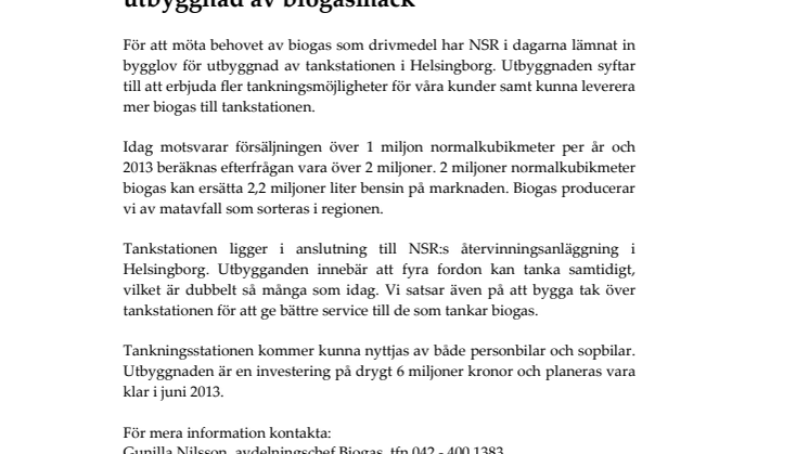 Vi vill leverera mera – bygglov inlämnat för utbyggnad av biogasmack