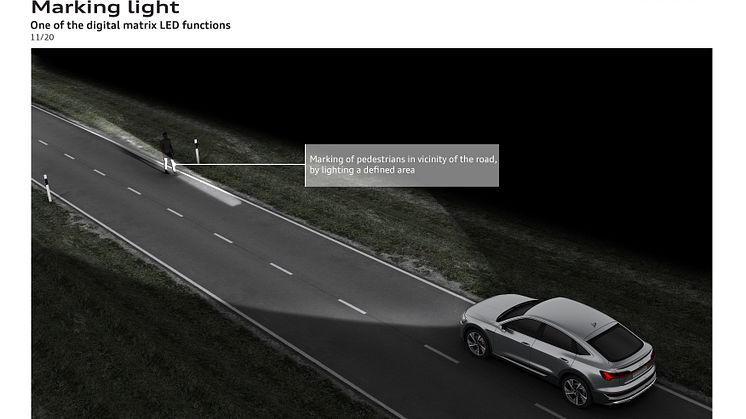 Marking light - One of the digital matrix LED functions